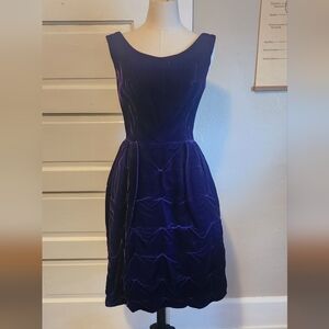 1950s Purple Velvet Dress